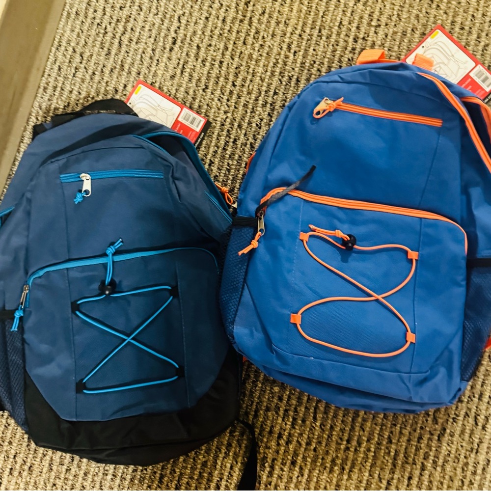 2 NWT Moda West knapsacks multiple storage areas, folder, notebook, eraser etc